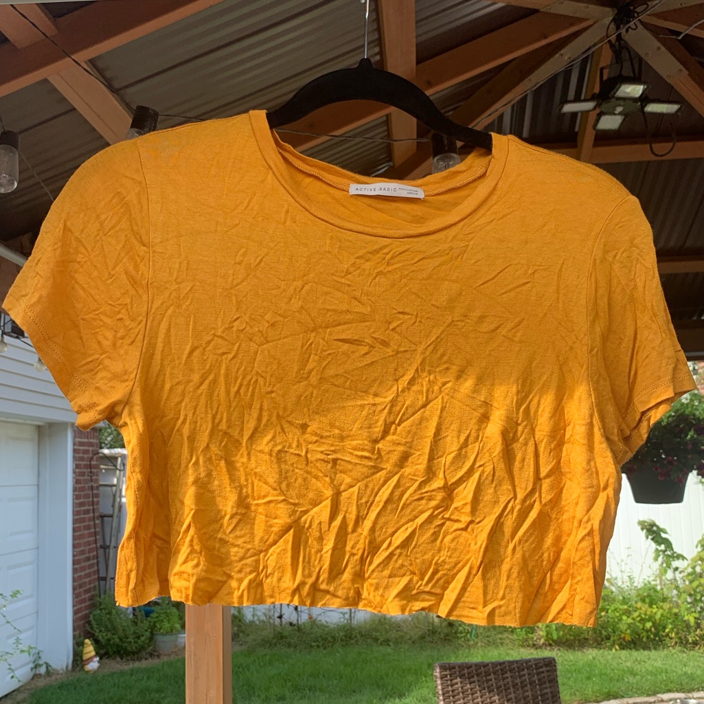 Active Basic Yellow Crop Top